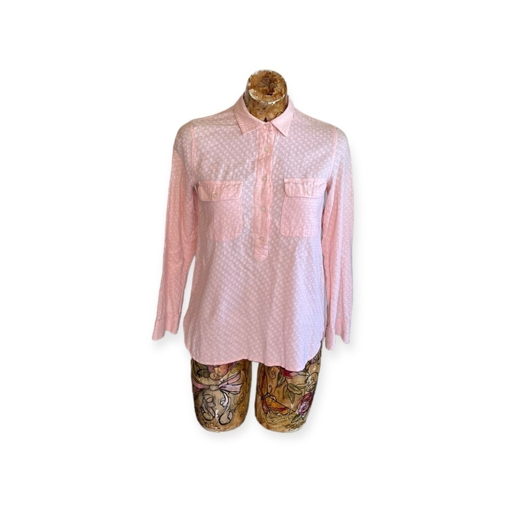 Madewell pink casual textured top long sleeve XS